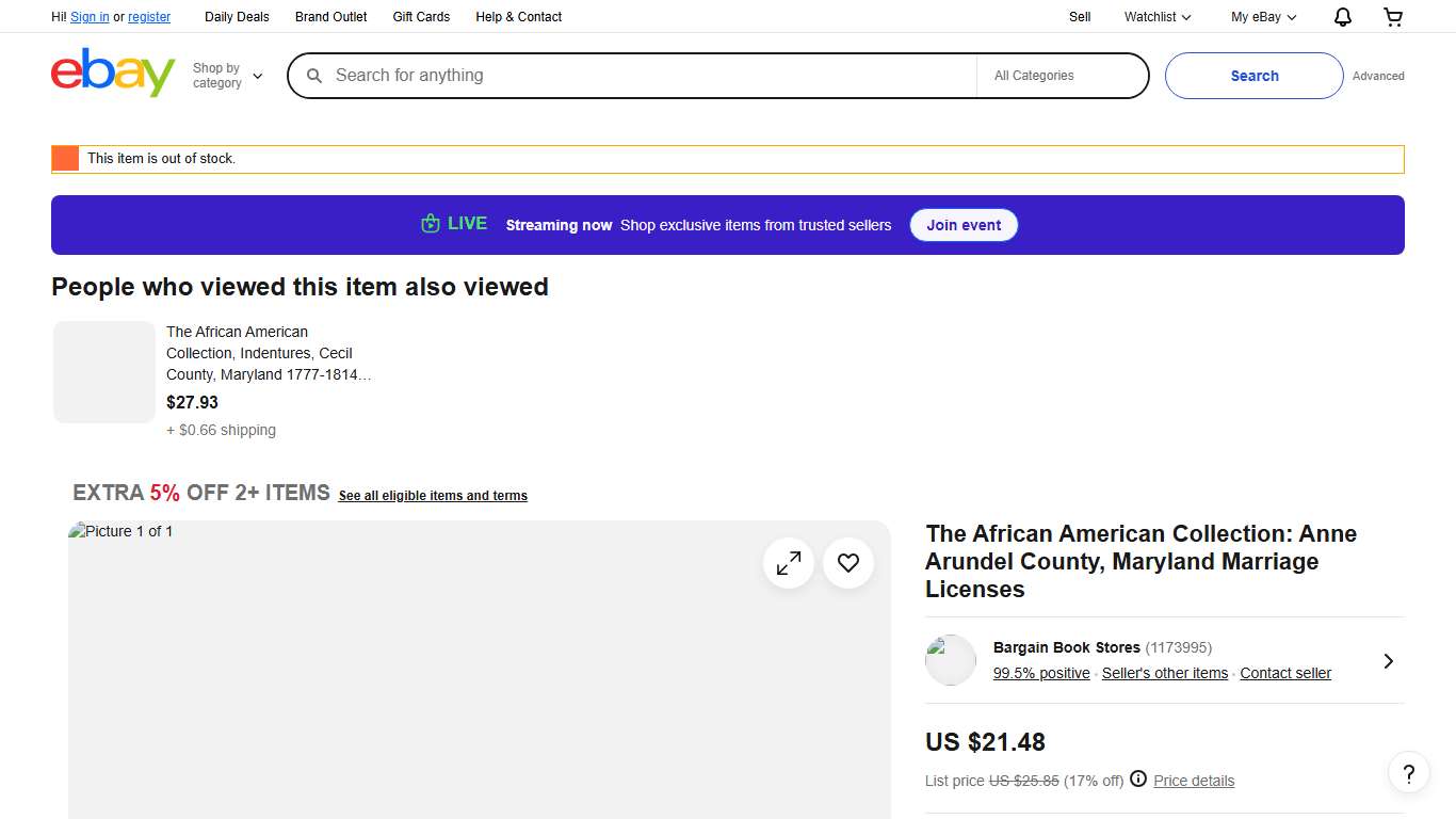 The African American Collection: Anne Arundel County, Maryland Marriage Licenses eBay