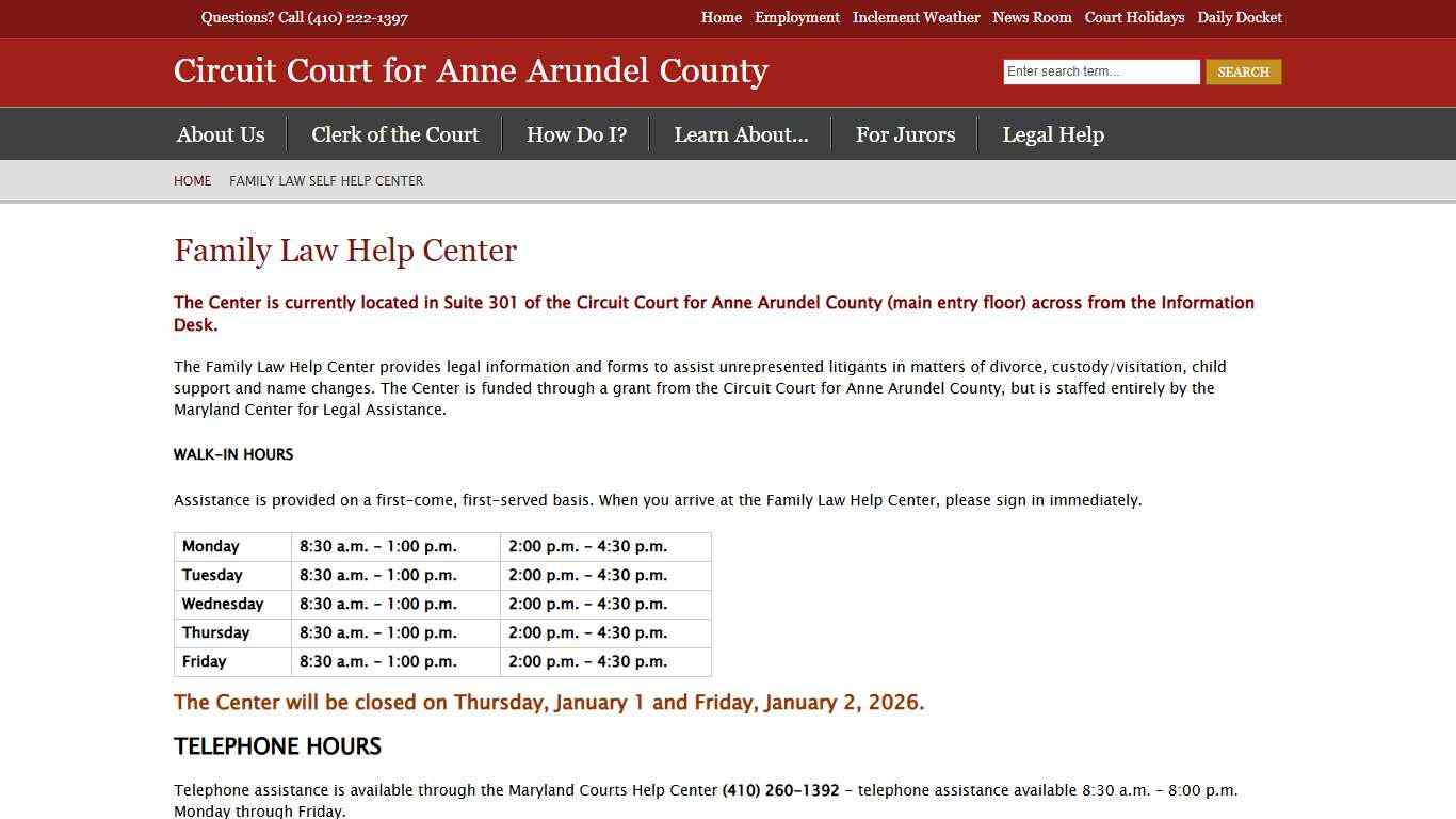 Family Law Self Help Center